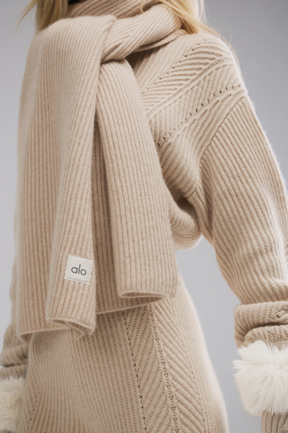 Courchevel Cashmere Scarf - Birch Heather