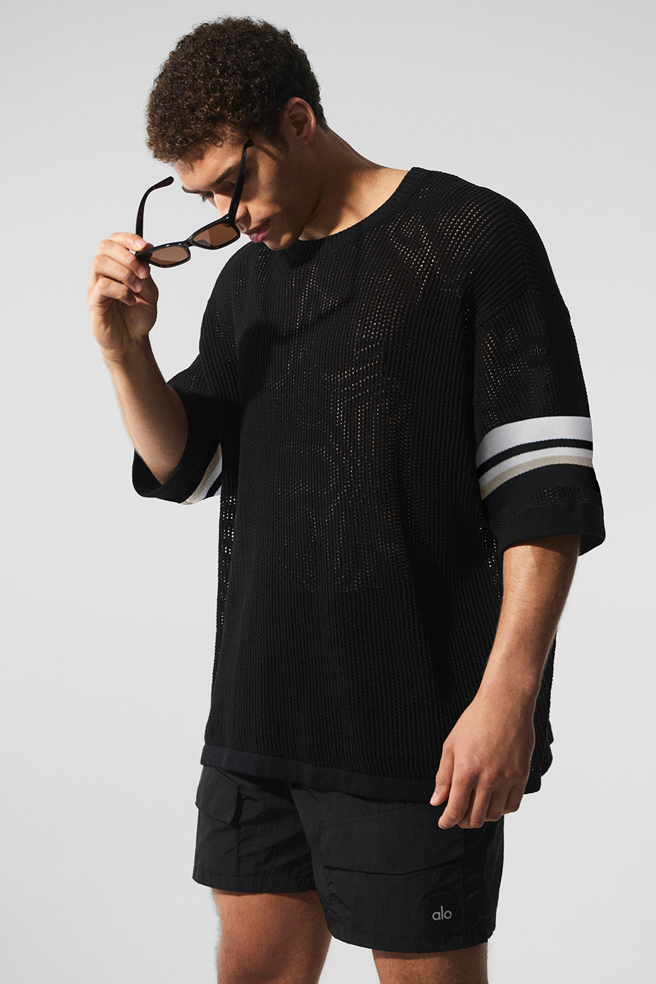 Open Knit Playoff Jersey - Black/Bone