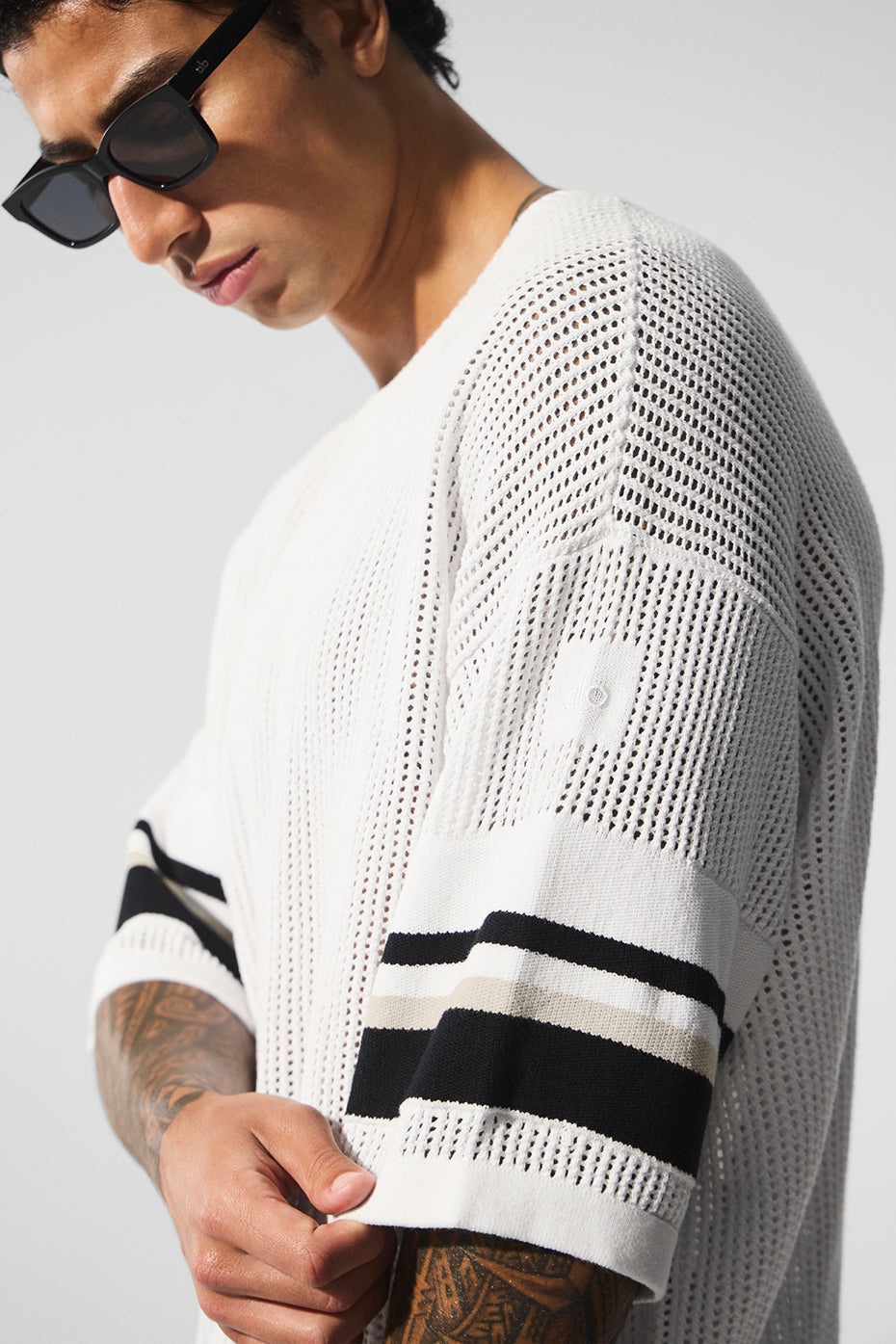 Open Knit Playoff Jersey - White/Bone