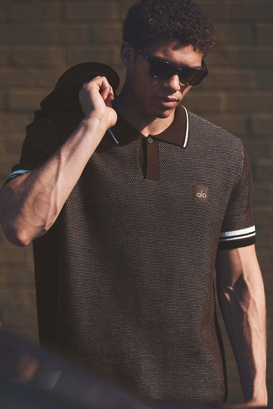 Sports Club Sweater Knit Polo - Espresso