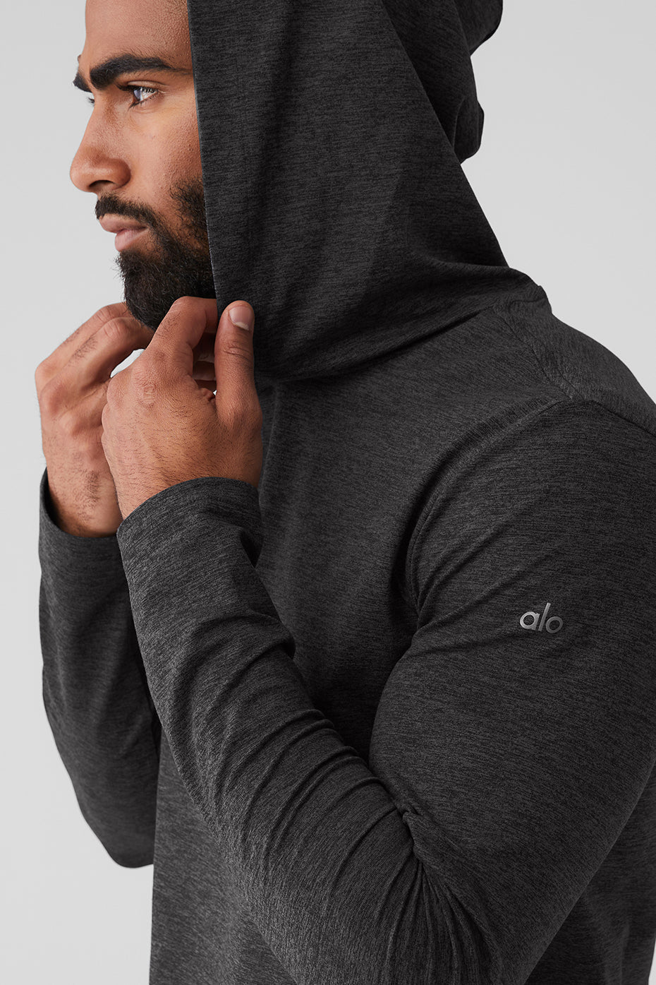 Conquer Reform Long Sleeve With Hood - Dark Heather Grey