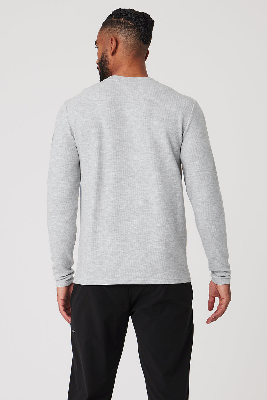 Micro Waffle Fast Break Long Sleeve Tee - Athletic Heather Grey