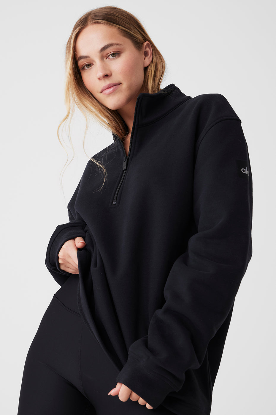 Renown Heavy Weight 1/4 Zip - Black