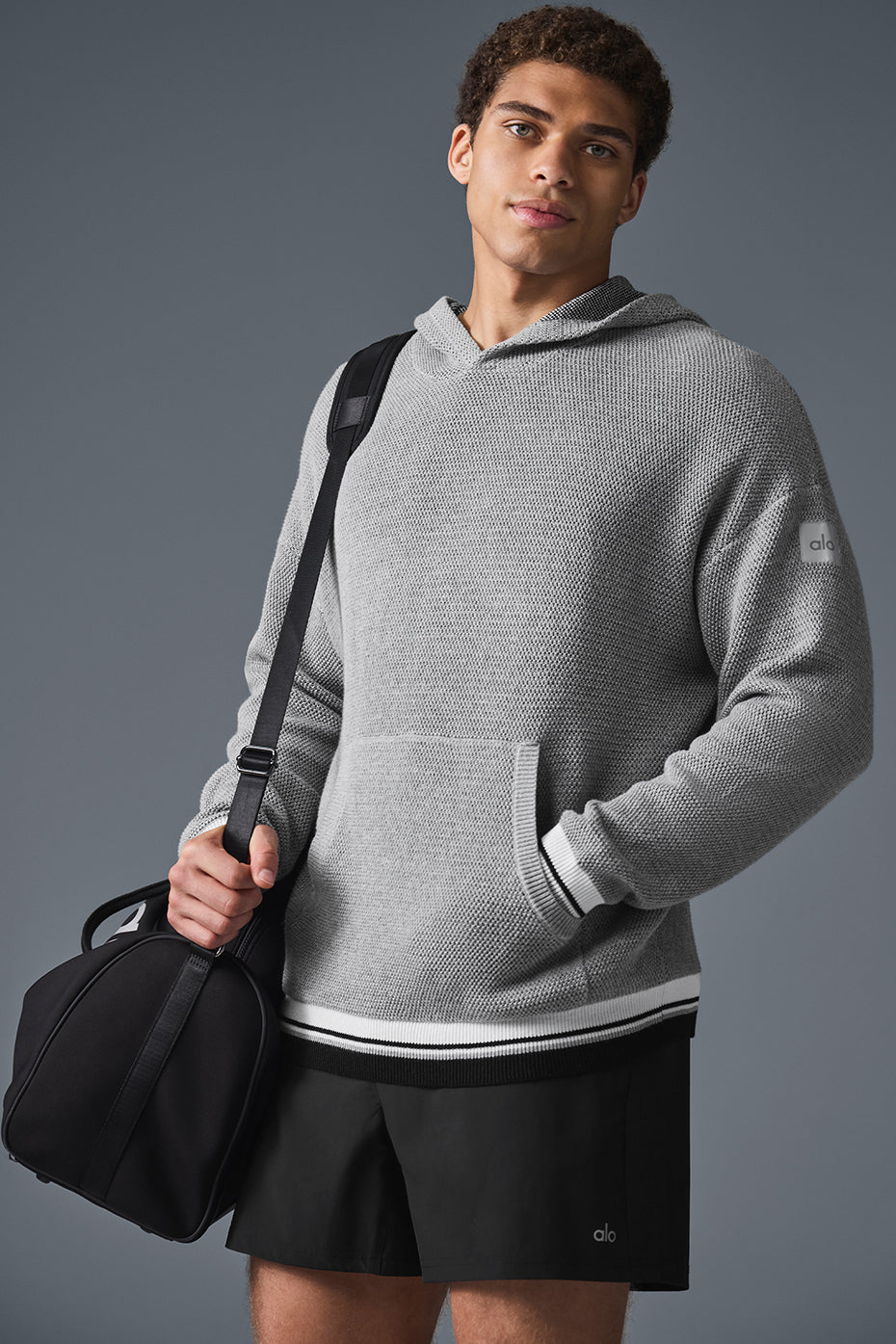 Sports Club Sweater Knit Hoodie - Athletic Heather Grey