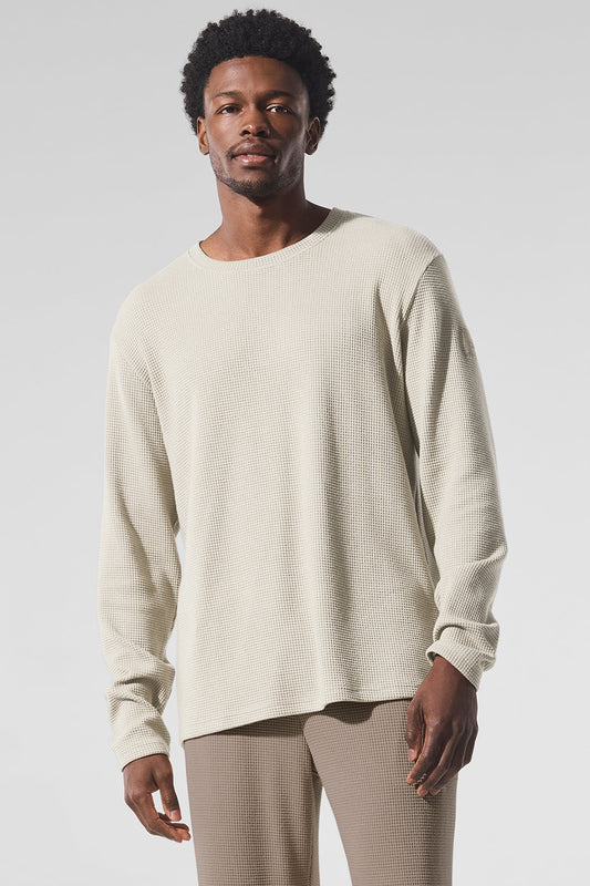 Elevate Waffle Long Sleeve Crew - Bone