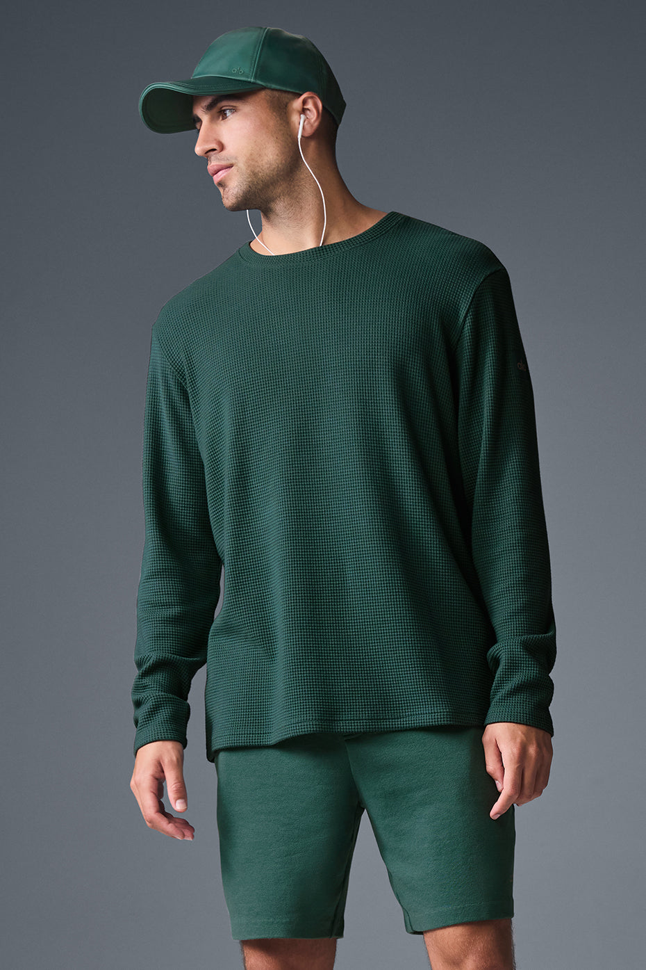 Elevate Waffle Long Sleeve Crew - Winter Ivy