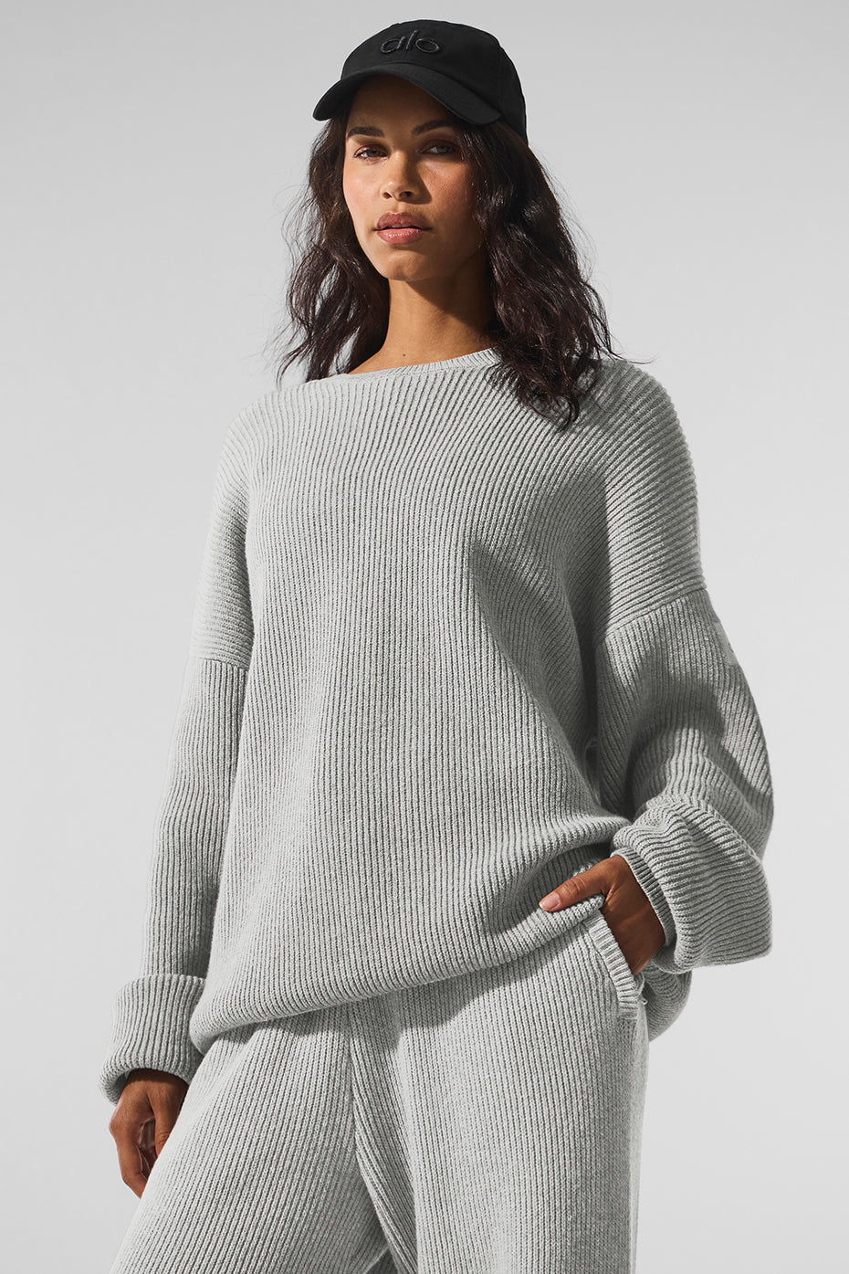 Domain Rib Knit Crew Sweater - Athletic Heather Grey