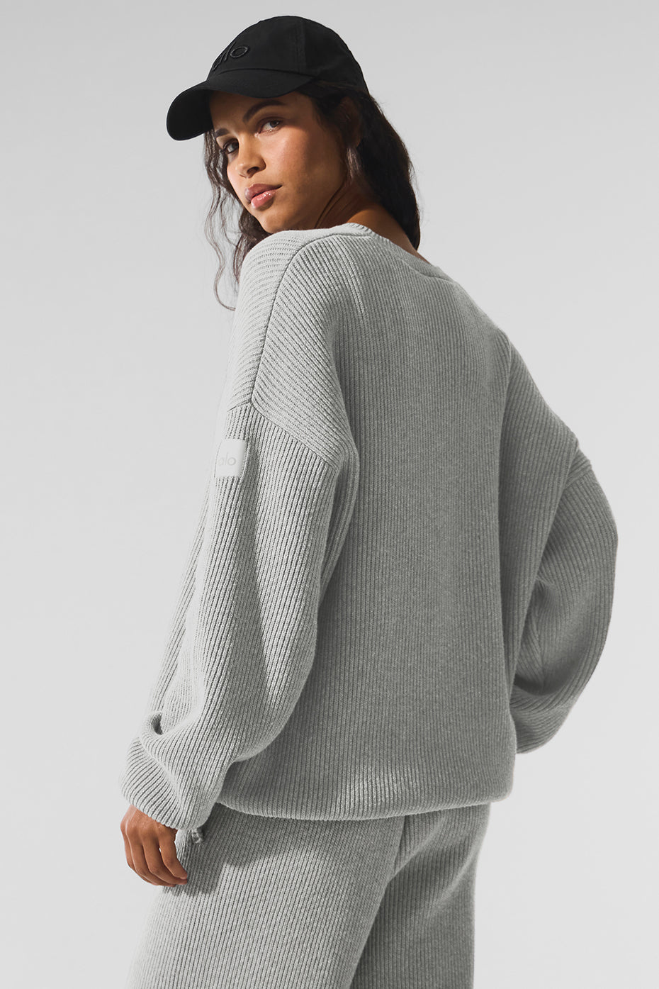 Domain Rib Knit Crew Sweater - Athletic Heather Grey