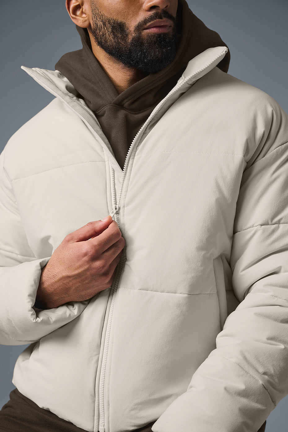 Stretch Woven Street Puffer - Bone