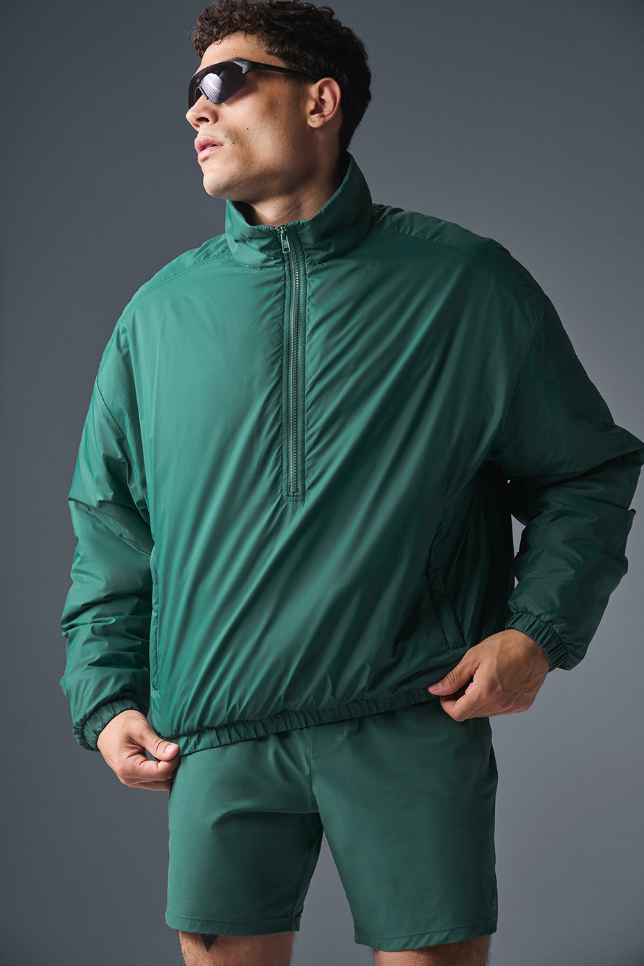 Latitude Light Weight 1/2 Zip Pullover Jacket - Winter Ivy