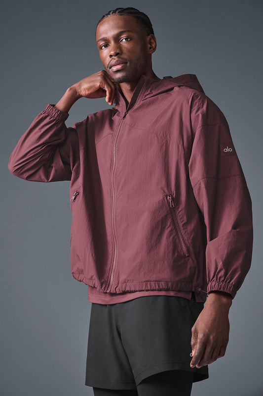 Vantage Nylon Ripstop Track Jacket - Burgundy Truffle