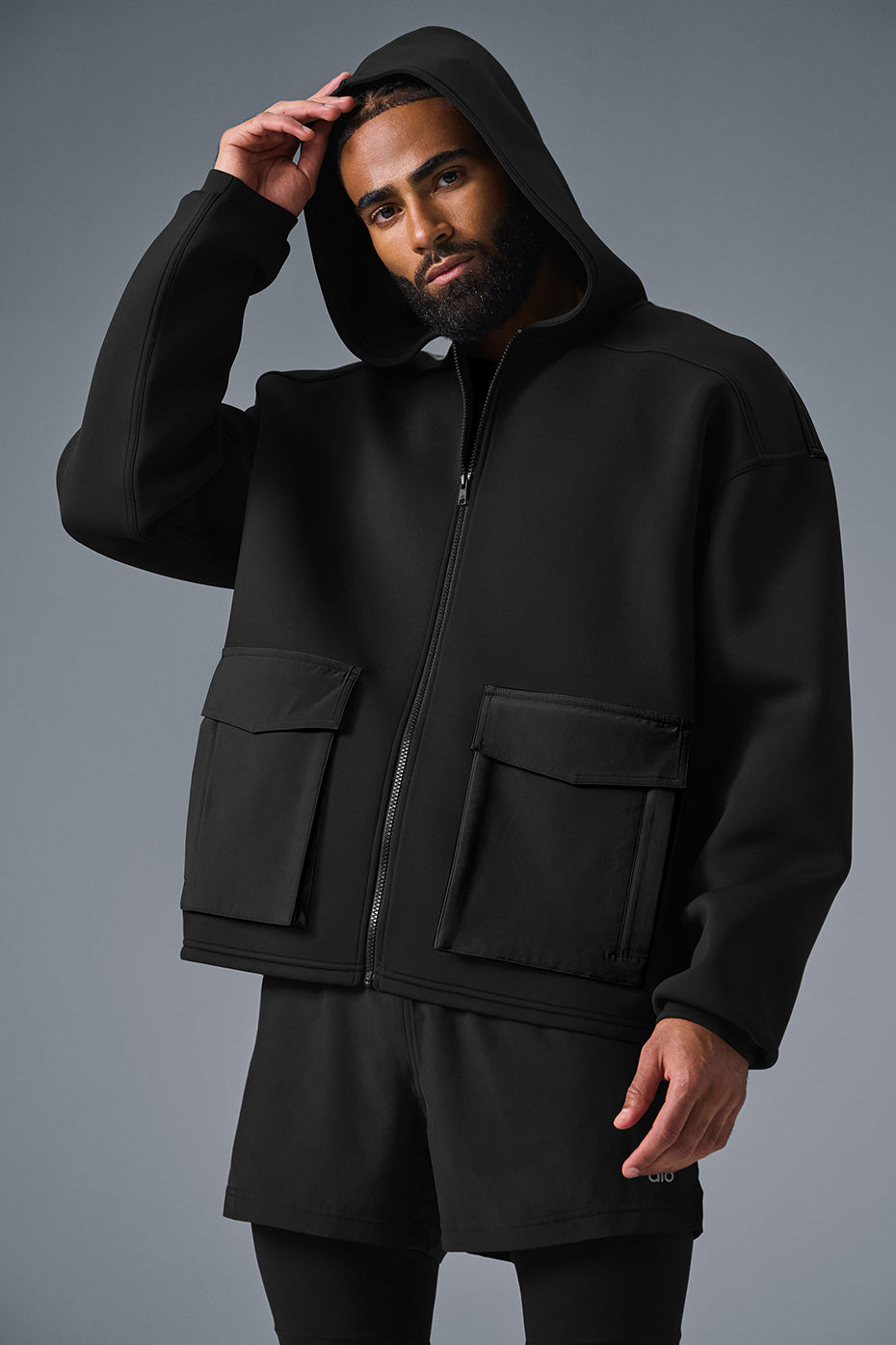 Technical Form Cargo Jacket - Black