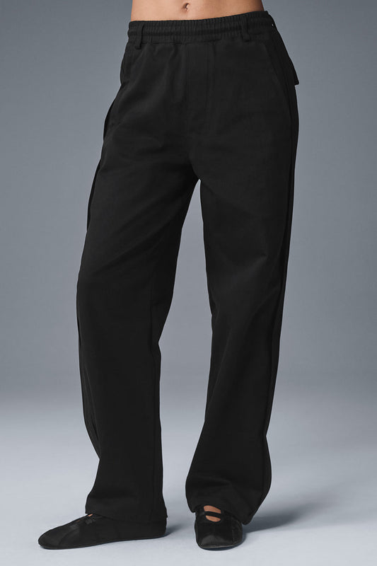 Edition Sueded Straight Leg Pant - Black