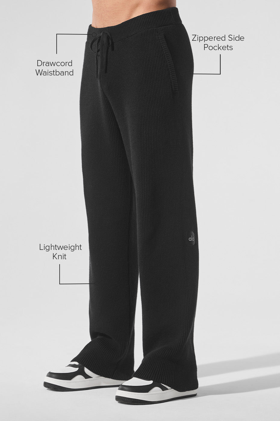 Domain Rib Knit Sweatpant - Black