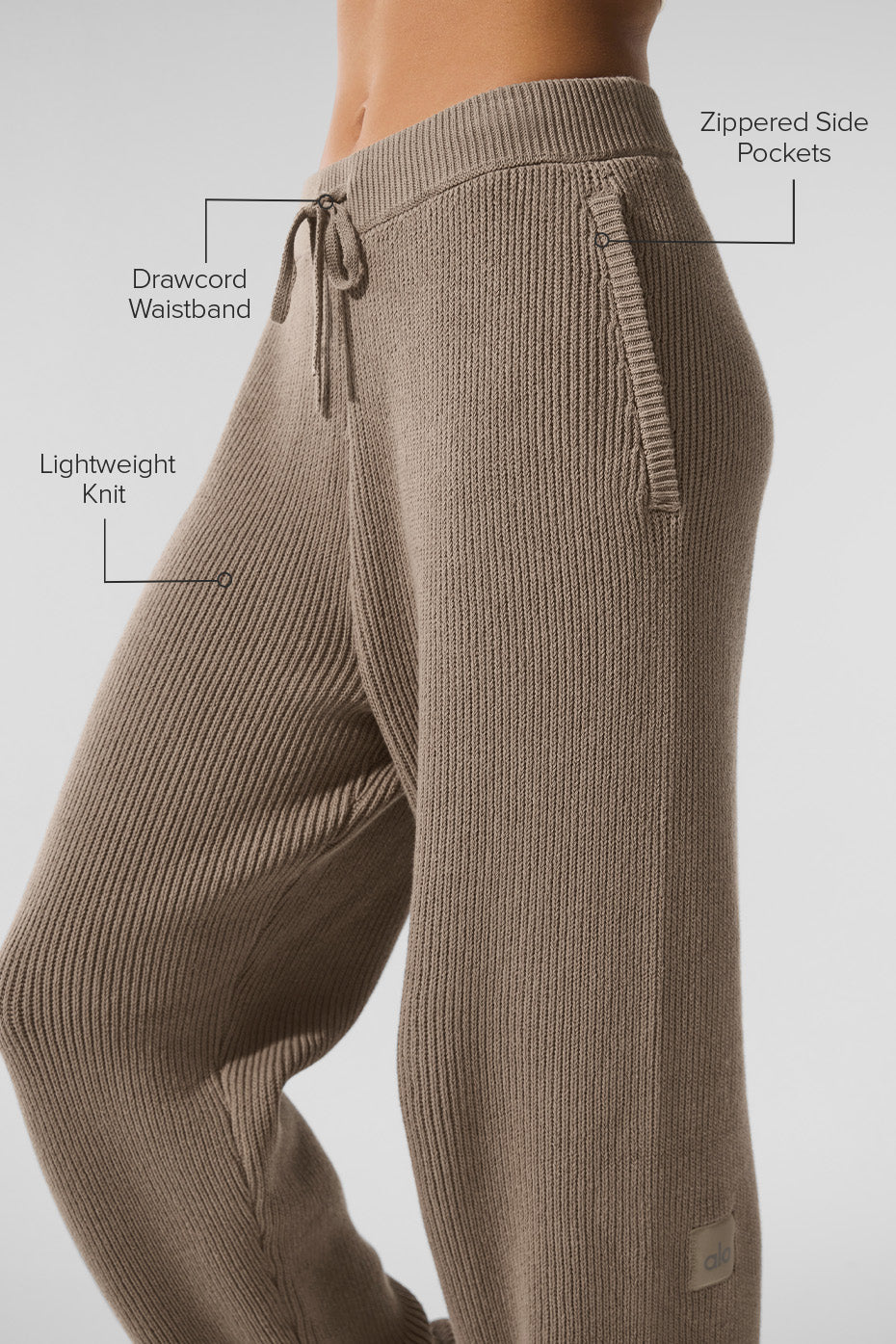 Domain Rib Knit Sweatpant - Gravel