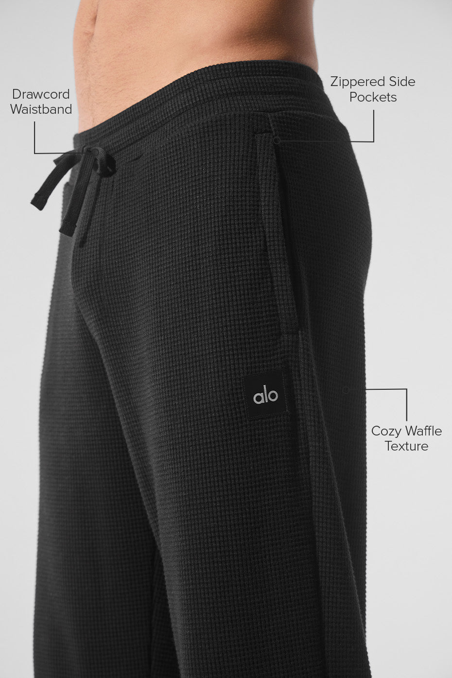 Elevate Waffle Straight Leg Pant - Black