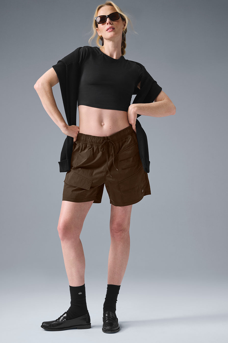 7" Crinkle Nylon Excursion Cargo Short - Espresso