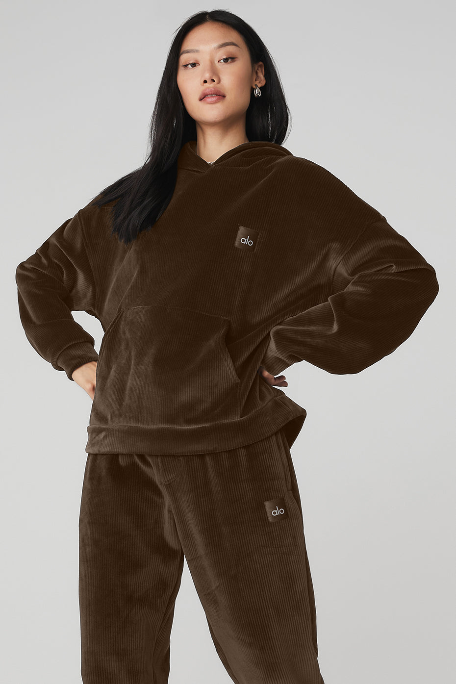 Velour Baller Hoodie - Espresso