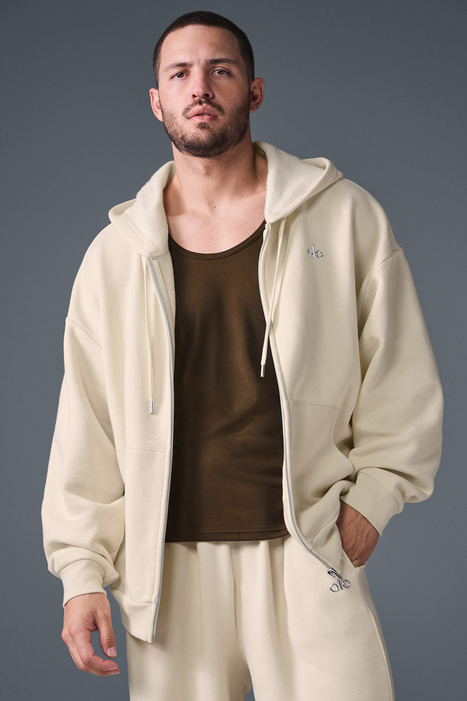 Accolade Full Zip Hoodie - Oat Milk