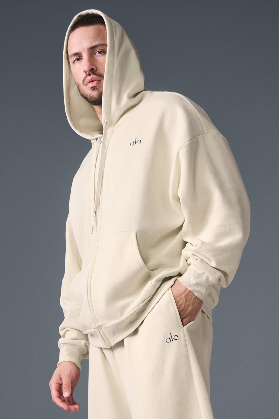 Accolade Full Zip Hoodie - Oat Milk