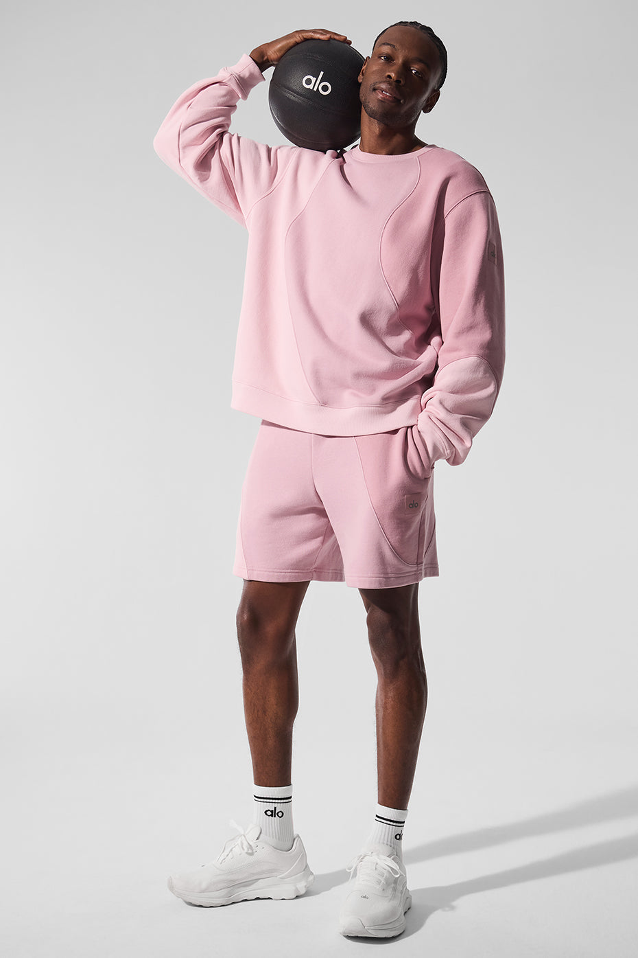 Make Waves Crew Neck Pullover - Sunset Pink Tonal