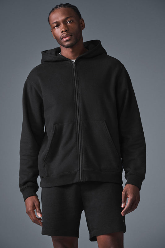 Renown Heavy Weight Full Zip Hoodie - Black