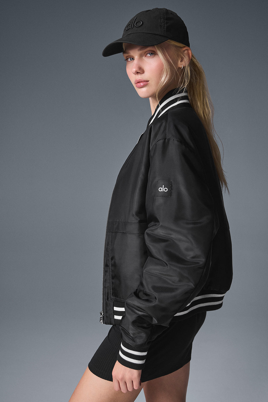 Afterglow Varsity Jacket - Black