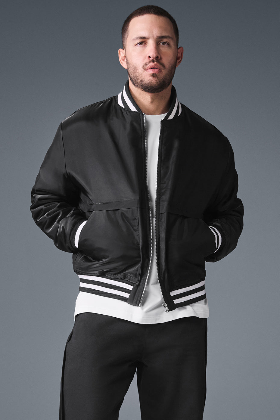 Afterglow Varsity Jacket - Black