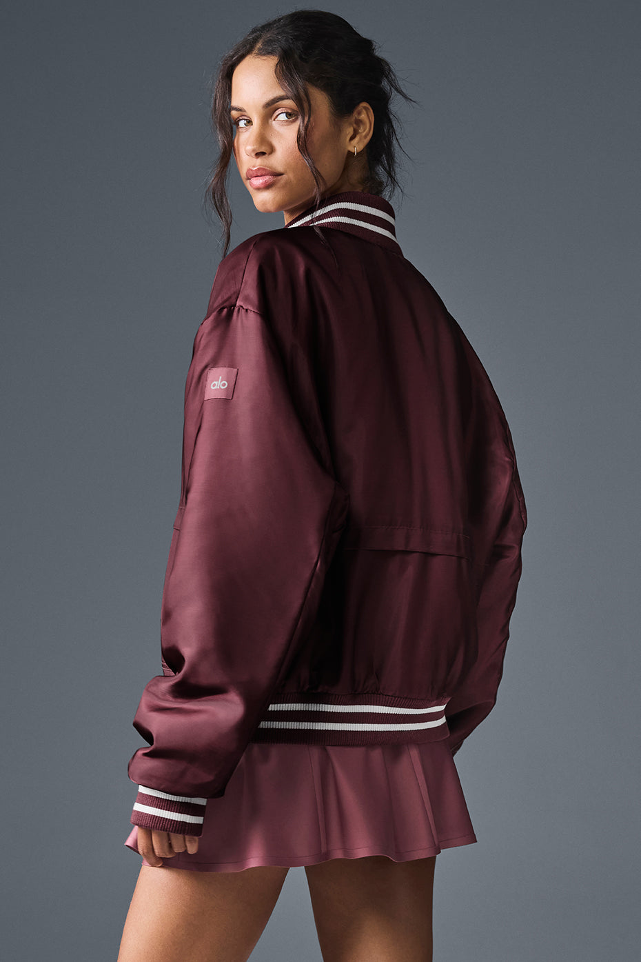 Afterglow Varsity Jacket - Burgundy Truffle