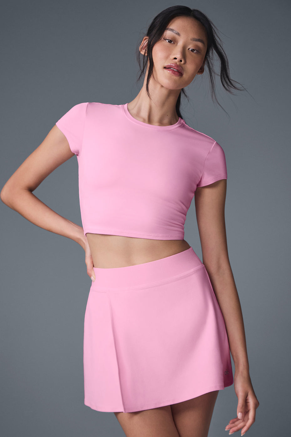 Alosoft Crop Finesse Short Sleeve - Sweet Pink