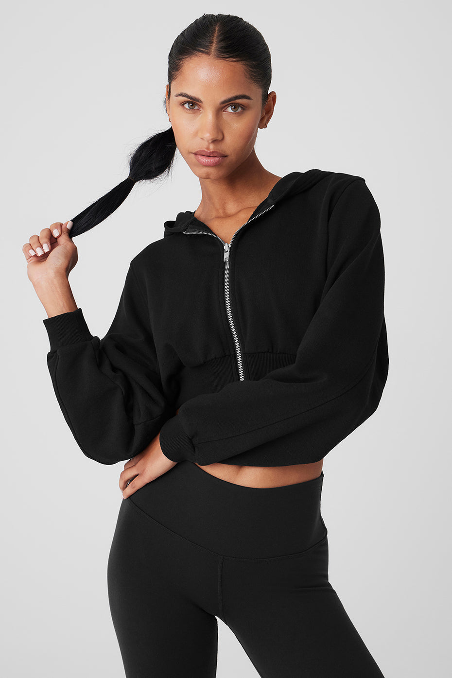 Sweet Escape Zip Up Hoodie - Black