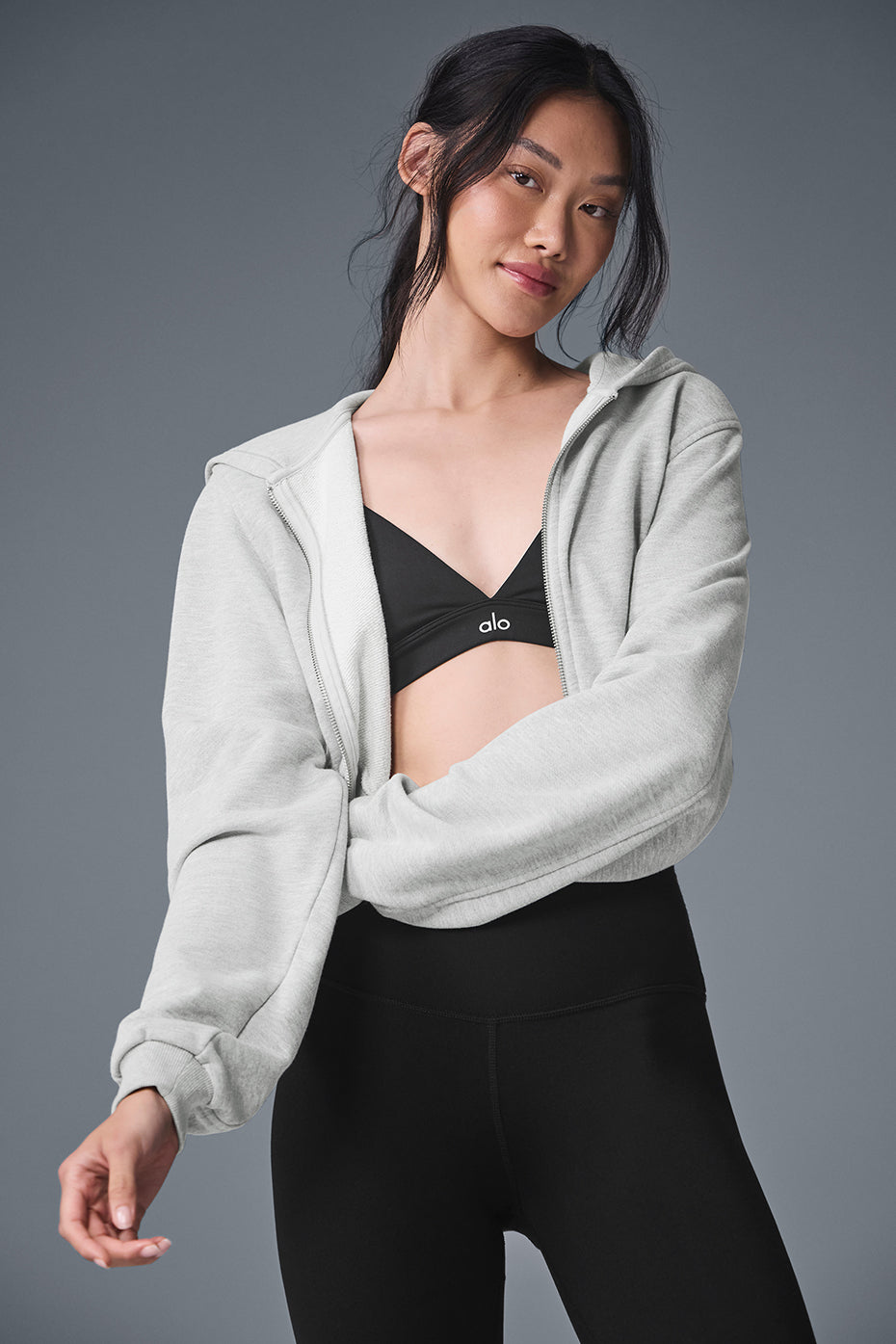 Sweet Escape Zip Up Hoodie - Athletic Heather Grey