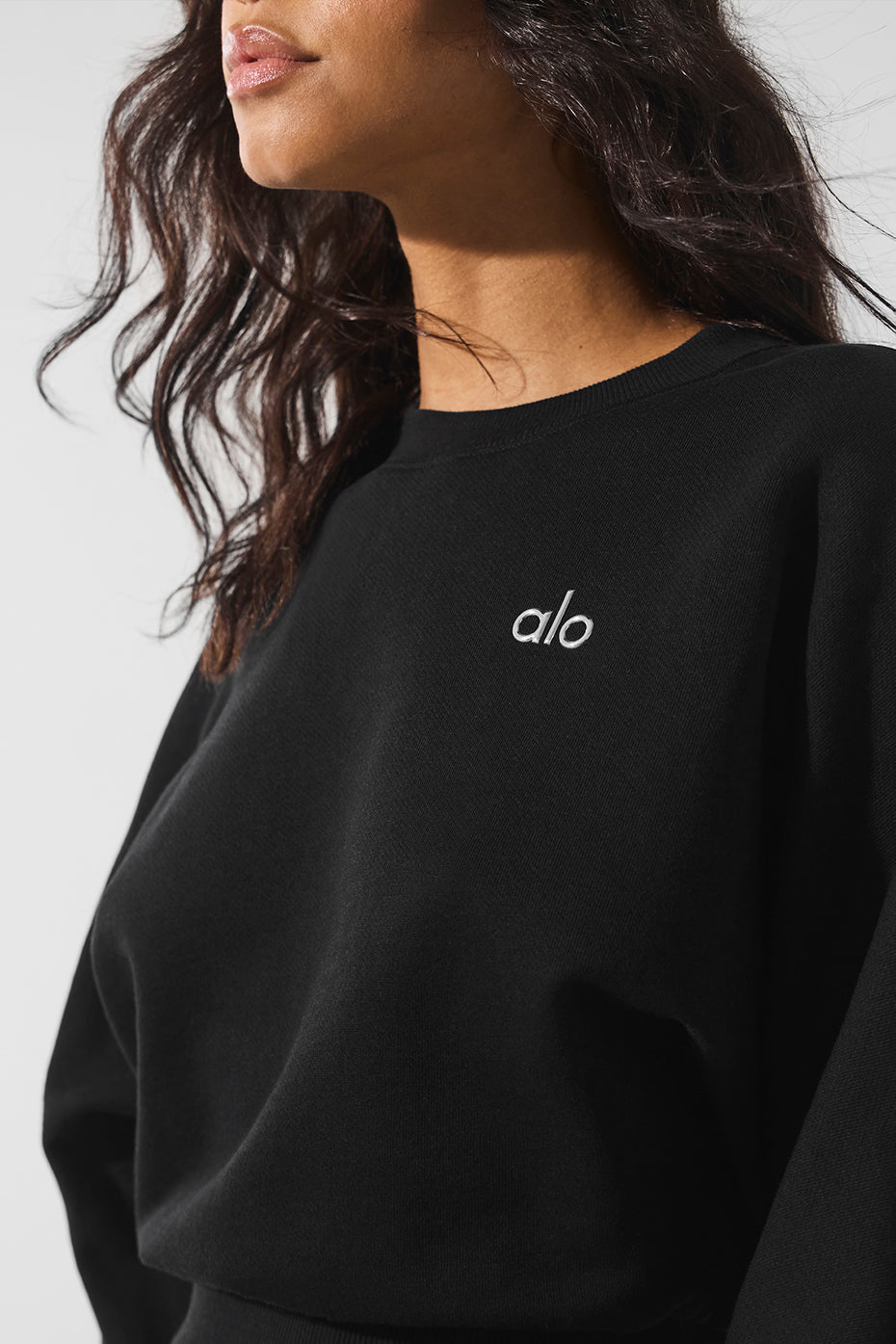 Cropped Accolade Crewneck - Black