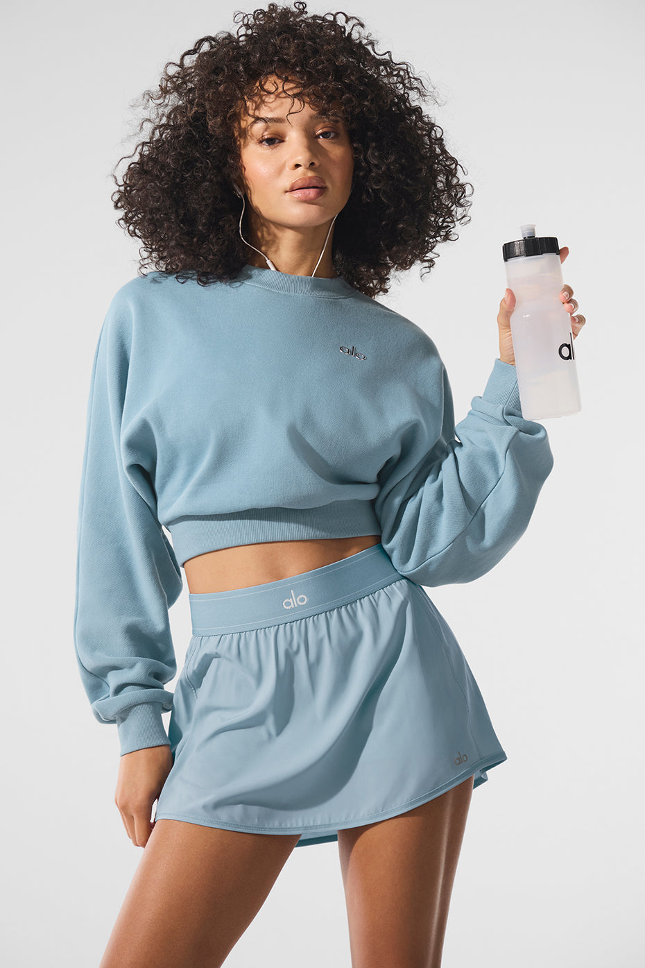 Cropped Accolade Crewneck - Celestial Blue