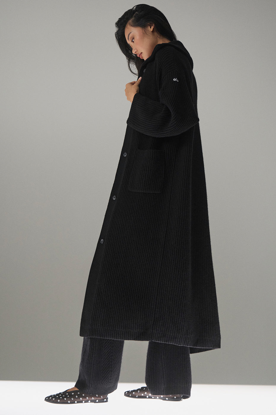 Courchevel Cashmere Long Cardigan - Black