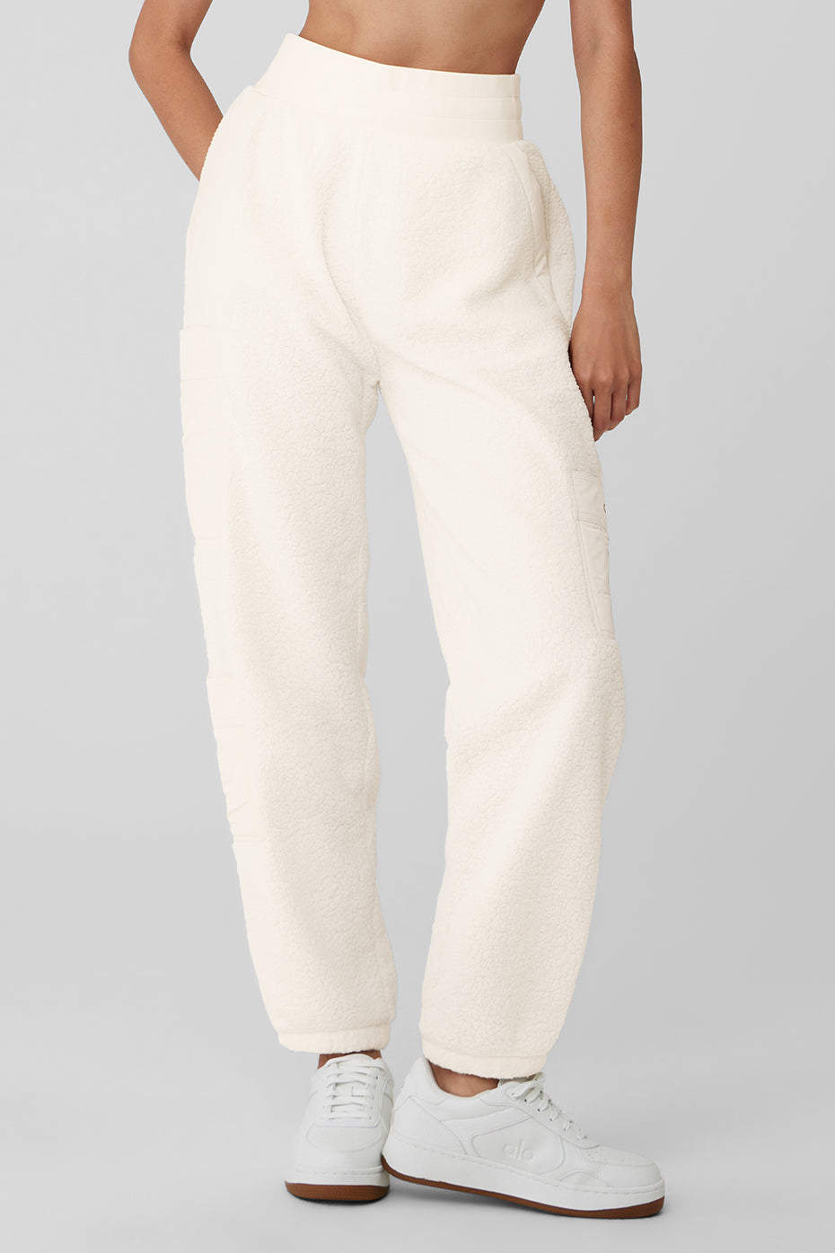 Micro Sherpa High-Waist Solstice Sweatpant - Ivory