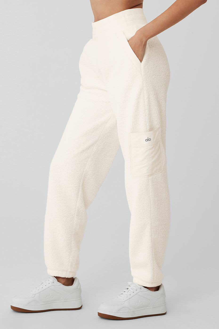 Micro Sherpa High-Waist Solstice Sweatpant - Ivory