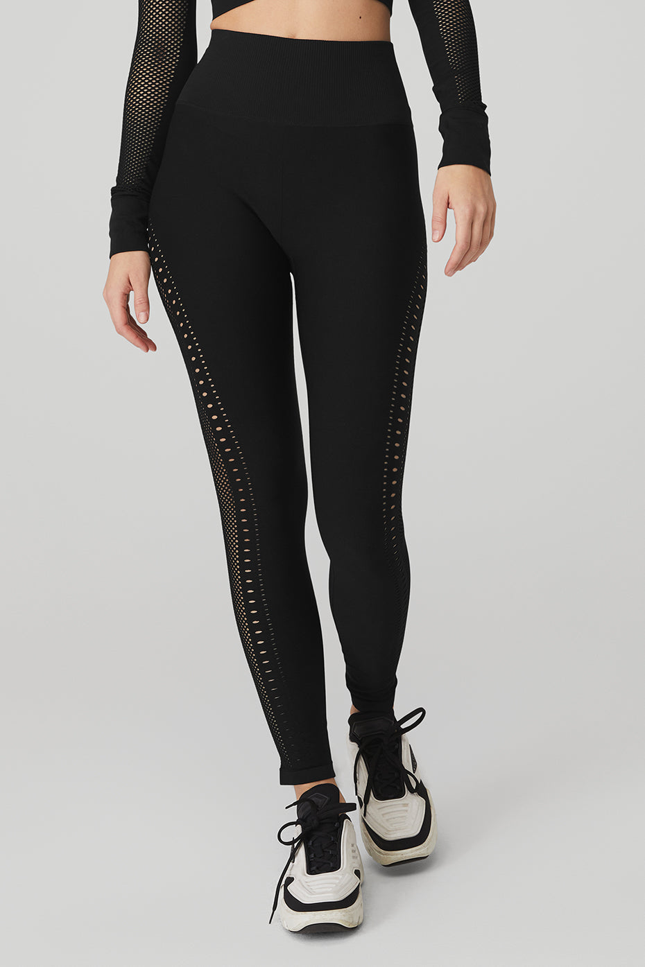 Seamless High-Waist 7/8 Open Air Legging - Black