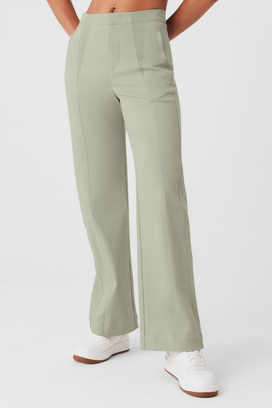 High-Waist On Point Moto Trouser - Limestone