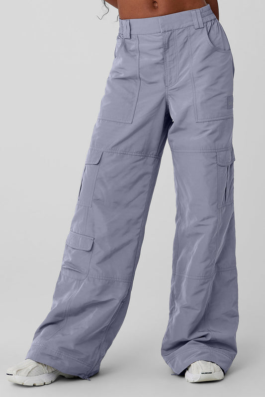 High-Waist Ski-Moto Puffer Pant - Fog