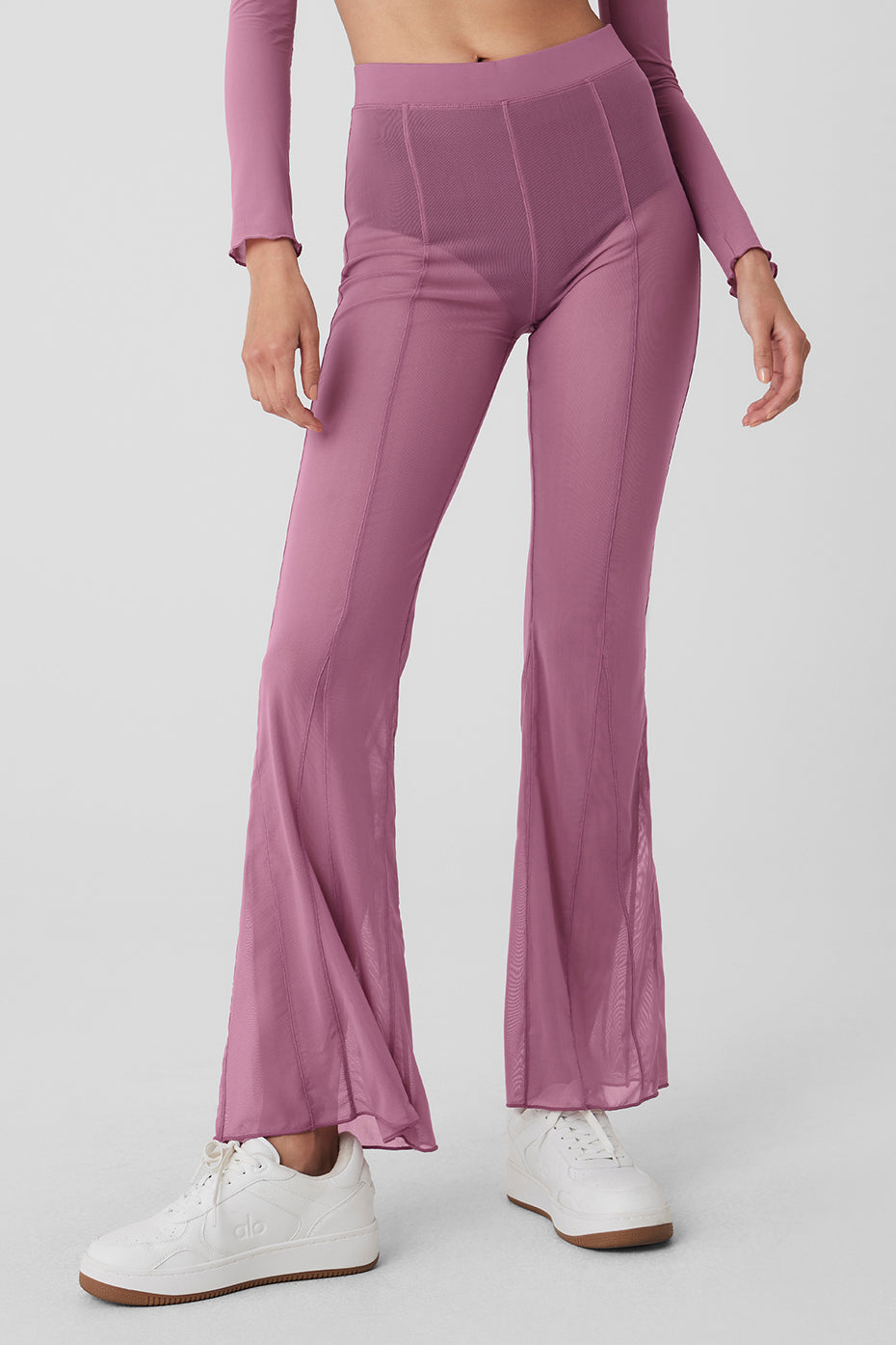 Mesh High-Waist Flicker Pant - Soft Mulberry