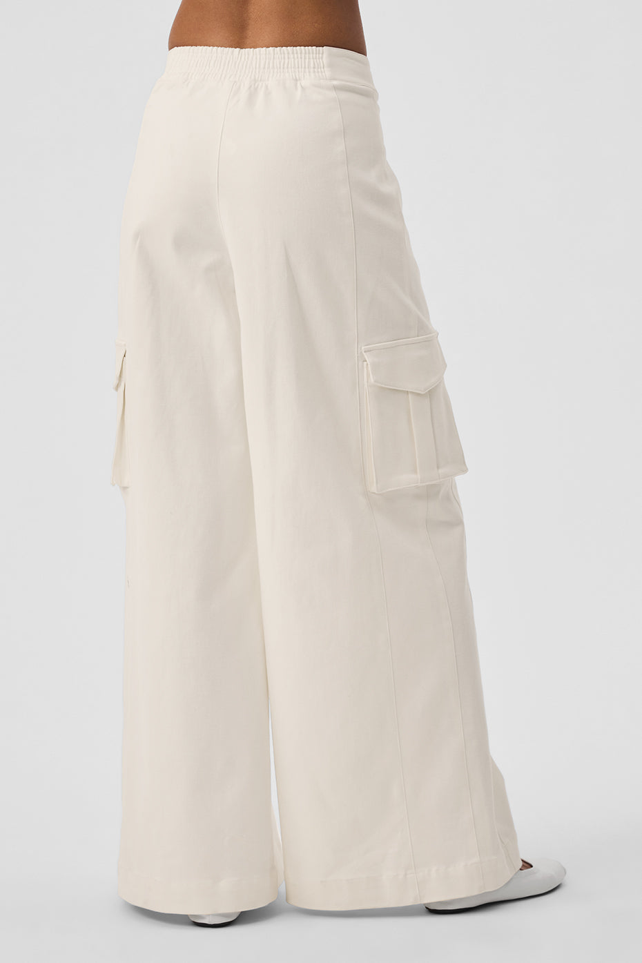 Show Off Cargo Wide Leg Trouser (Long) - Ivory