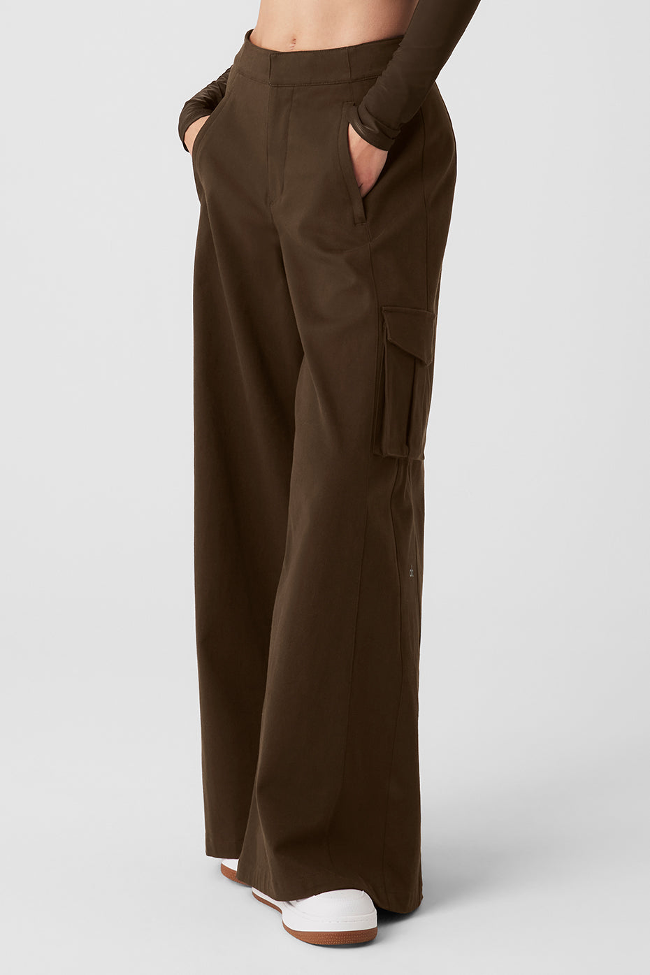 Show Off Cargo Wide Leg Trouser - Espresso