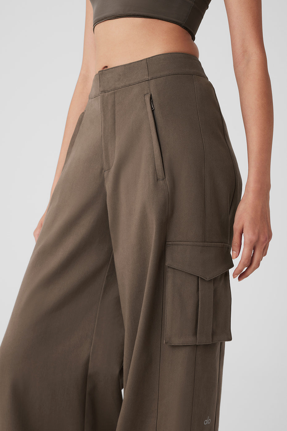 Show Off Cargo Wide Leg Trouser - Olive Tree