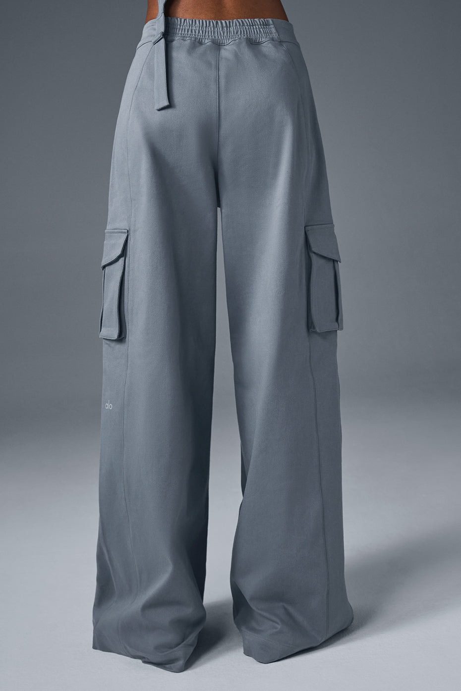 Show Off Cargo Wide Leg Trouser (Long) - Steel Grey