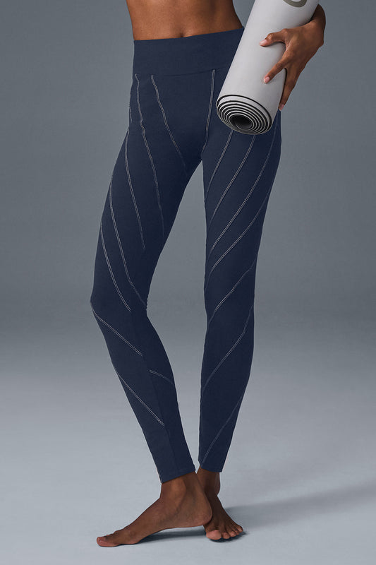 Alosoft High-Waist Sunray Legging - Navy/Ivory