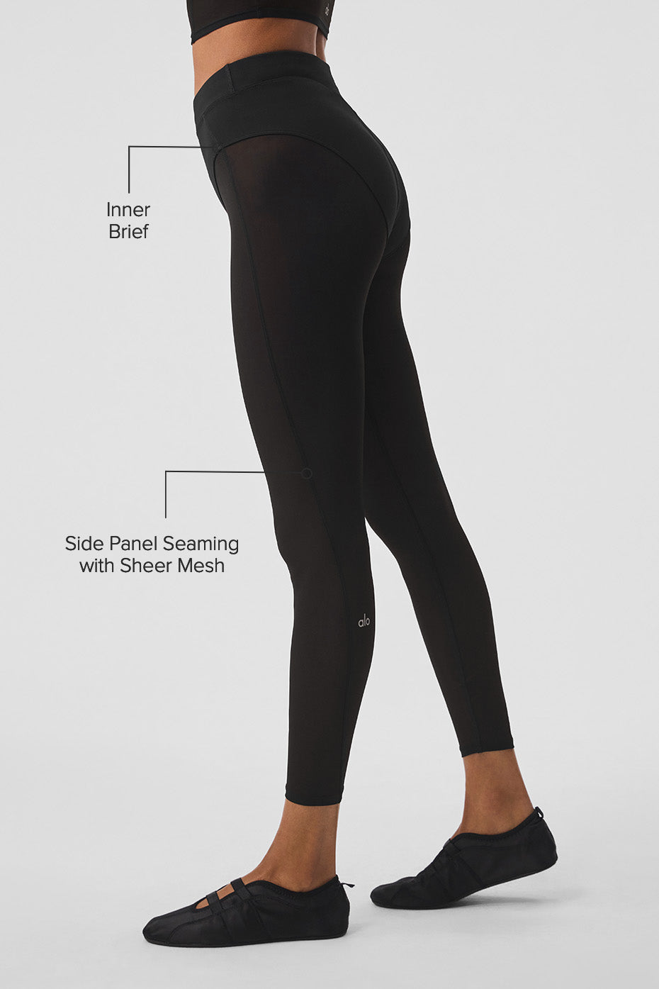 Airlift Mesh High-Waist 7/8 Tempo Legging - Black