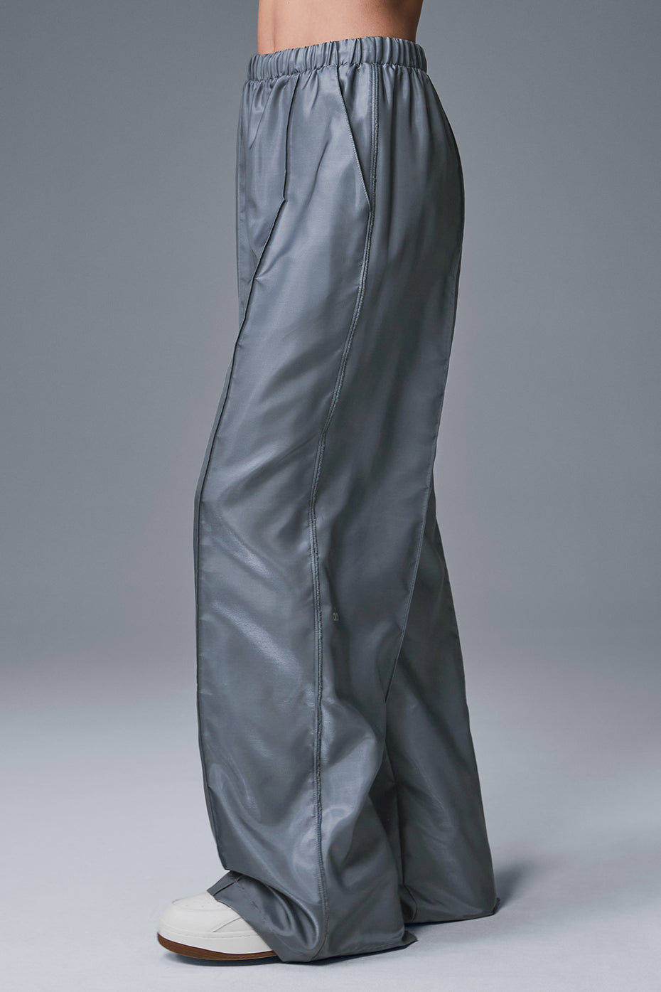 Afterglow Wide Leg Track Pant - Steel Grey