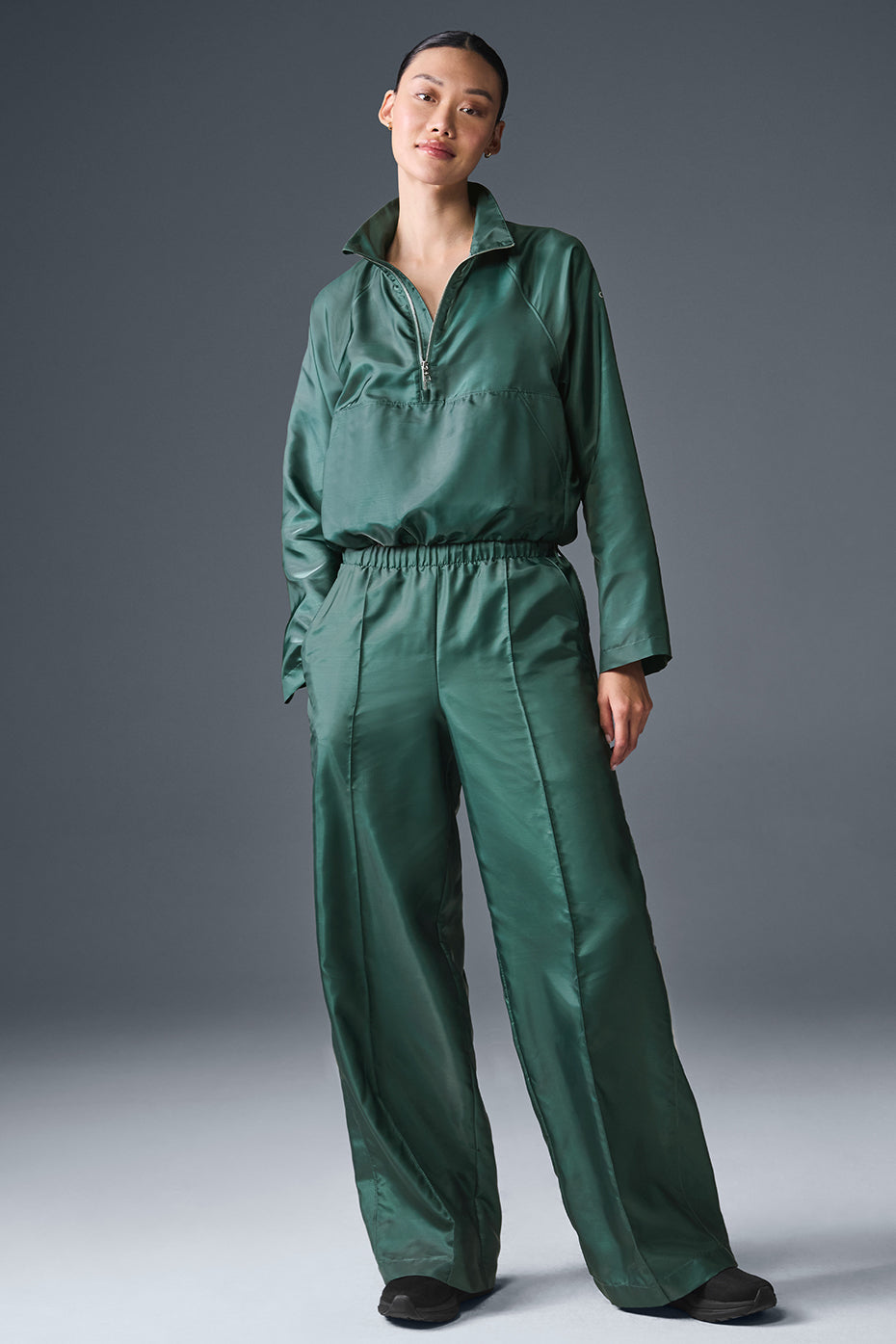 Afterglow Wide Leg Track Pant - Winter Ivy