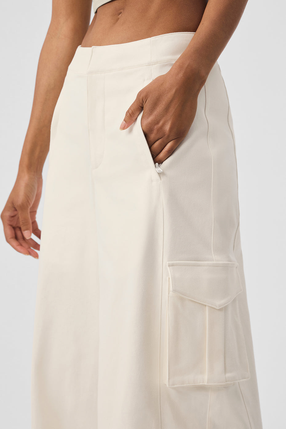 Show Off Cargo Wide Leg Trouser (Regular) - Ivory